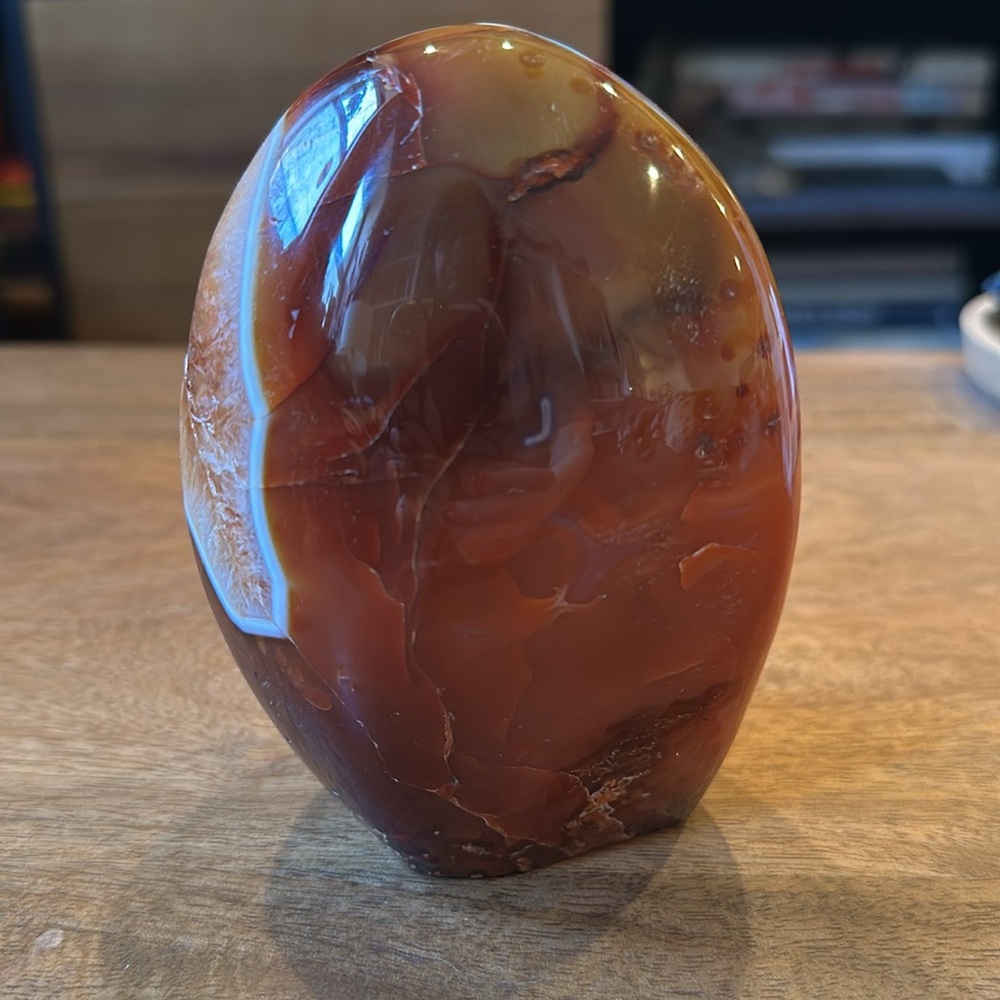Carnelian druzy agate Freeform - Picture 3 of 4